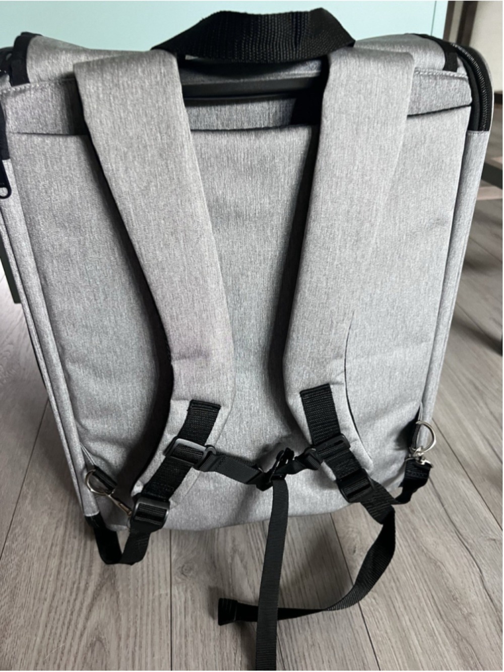 Rolling Pet Carrier Backpack With Wheels Foldable Dog Cat Travel Bag Gray Large - Picture 3 of 11
